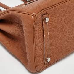 Hermes Gold Togo Leather Palladium Finish Birkin 30 Bag