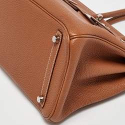 Hermes Gold Togo Leather Palladium Finish Birkin 30 Bag