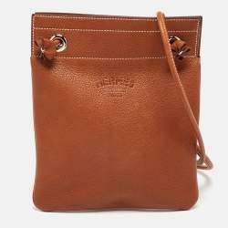 Pre Owned Hermes Fauve Leather Barenia Faubourg Mini Aline Bag