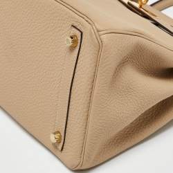 Hermes Trench Togo Leather Gold Finish Birkin 30 Bag