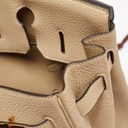 Hermes Trench Togo Leather Gold Finish Birkin 30 Bag