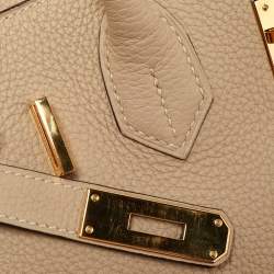 Hermes Trench Togo Leather Gold Finish Birkin 30 Bag