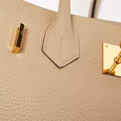 Hermes Trench Togo Leather Gold Finish Birkin 30 Bag