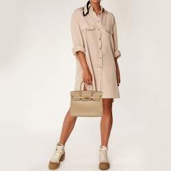 Hermes Trench Togo Leather Gold Finish Birkin 30 Bag