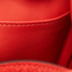Pre Owned Hermes Orange Field Taurillon Clemence Leather Palladium Finish Mini Lindy Bag