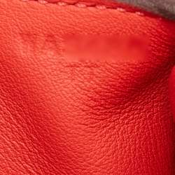 Pre Owned Hermes Orange Field Taurillon Clemence Leather Palladium Finish Mini Lindy Bag