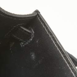 Pre Owned Hermes Noir Epsom Leather Palladium Finish Mini Kelly II Sellier 20 Bag