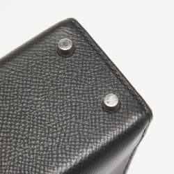 Pre Owned Hermes Noir Epsom Leather Palladium Finish Mini Kelly II Sellier 20 Bag