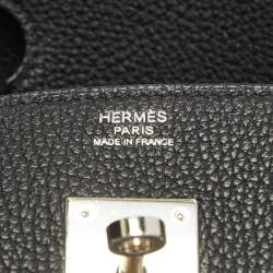 Hermes Noir Togo Leather Palladium Finish Birkin 30 Bag
