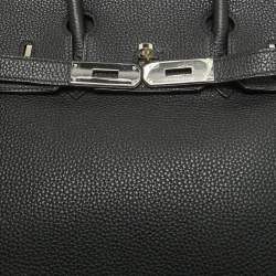 Hermes Noir Togo Leather Palladium Finish Birkin 30 Bag