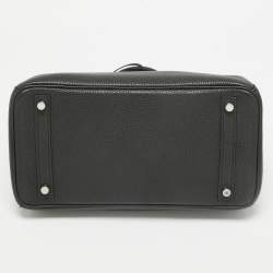 Hermes Noir Togo Leather Palladium Finish Birkin 30 Bag