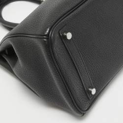 Hermes Noir Togo Leather Palladium Finish Birkin 30 Bag