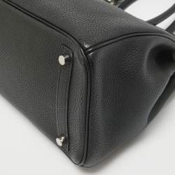 Hermes Noir Togo Leather Palladium Finish Birkin 30 Bag