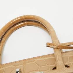 Hermes Poussiere Matte Alligator Palladium Finish Birkin 35 Bag