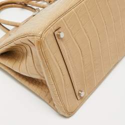 Hermes Poussiere Matte Alligator Palladium Finish Birkin 35 Bag