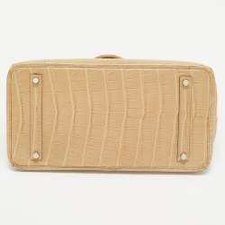Hermes Poussiere Matte Alligator Palladium Finish Birkin 35 Bag