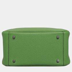 Hermes Green Leather Mini Lindy Bag