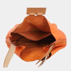 Hermes Orange/Brown Swift and Clemence Leather Virevolte 29 Bag