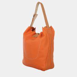 Hermes Orange/Brown Swift and Clemence Leather Virevolte 29 Bag