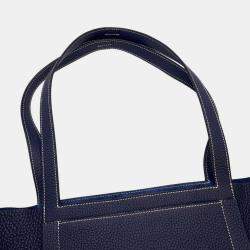 Hermes Blue Nuit Taurillon Clemence Size 46 Cabas Sellier