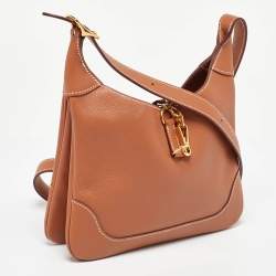 Pre Owned Hermes Gold Evercolor Leather Gold Finish Trim DUO 24 Bag