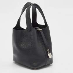 Hermes Black Togo Leather Picotin Lock 18 Bag