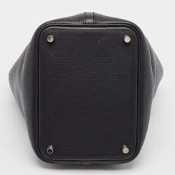 Hermes Black Togo Leather Picotin Lock 18 Bag