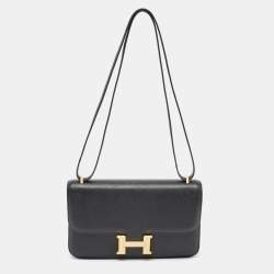 Hermes Black Epsom Leather Constance Elan Bag