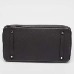 Hermes Noir Togo Leather Palladium Finish Birkin 35 Bag 