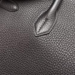Hermes Noir Togo Leather Palladium Finish Birkin 35 Bag 