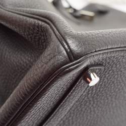 Hermes Noir Togo Leather Palladium Finish Birkin 35 Bag 