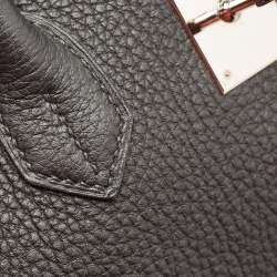 Hermes Noir Togo Leather Palladium Finish Birkin 35 Bag 