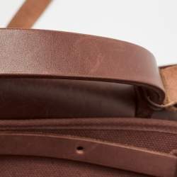 Pre Owned Hermes Rouge H Toile and Leather Herbag Zip 39 Bag