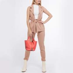 Pre Owned Hermes Rouge Pivoine Taurillon Clemence Leather Picotin Lock 18 Bag