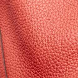 Pre Owned Hermes Rouge Pivoine Taurillon Clemence Leather Picotin Lock 18 Bag