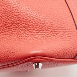 Pre Owned Hermes Rouge Pivoine Taurillon Clemence Leather Picotin Lock 18 Bag