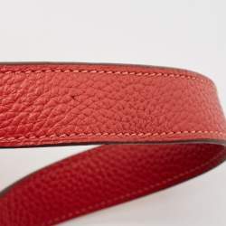Pre Owned Hermes Rouge Pivoine Taurillon Clemence Leather Picotin Lock 18 Bag