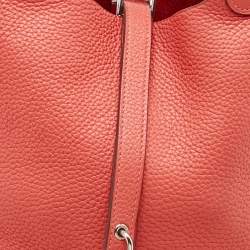Pre Owned Hermes Rouge Pivoine Taurillon Clemence Leather Picotin Lock 18 Bag