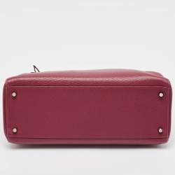 Pre Owned Hermes Tosca Taurillon Clemence Leather Palladium Finish Kelly Retourne 35 Bag