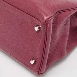 Pre Owned Hermes Tosca Taurillon Clemence Leather Palladium Finish Kelly Retourne 35 Bag