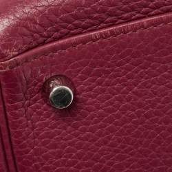 Pre Owned Hermes Tosca Taurillon Clemence Leather Palladium Finish Kelly Retourne 35 Bag