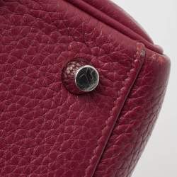 Pre Owned Hermes Tosca Taurillon Clemence Leather Palladium Finish Kelly Retourne 35 Bag