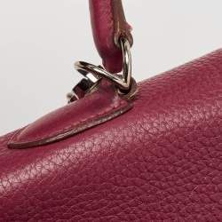 Pre Owned Hermes Tosca Taurillon Clemence Leather Palladium Finish Kelly Retourne 35 Bag