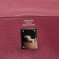 Pre Owned Hermes Tosca Taurillon Clemence Leather Palladium Finish Kelly Retourne 35 Bag