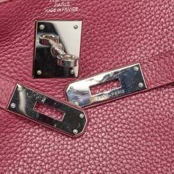 Pre Owned Hermes Tosca Taurillon Clemence Leather Palladium Finish Kelly Retourne 35 Bag