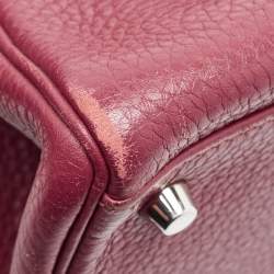 Pre Owned Hermes Tosca Taurillon Clemence Leather Palladium Finish Kelly Retourne 35 Bag