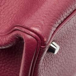 Pre Owned Hermes Tosca Taurillon Clemence Leather Palladium Finish Kelly Retourne 35 Bag