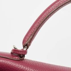 Pre Owned Hermes Tosca Taurillon Clemence Leather Palladium Finish Kelly Retourne 35 Bag