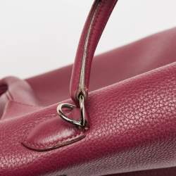 Pre Owned Hermes Tosca Taurillon Clemence Leather Palladium Finish Kelly Retourne 35 Bag