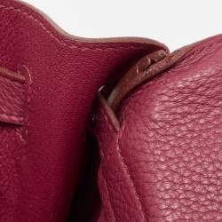 Pre Owned Hermes Tosca Taurillon Clemence Leather Palladium Finish Kelly Retourne 35 Bag